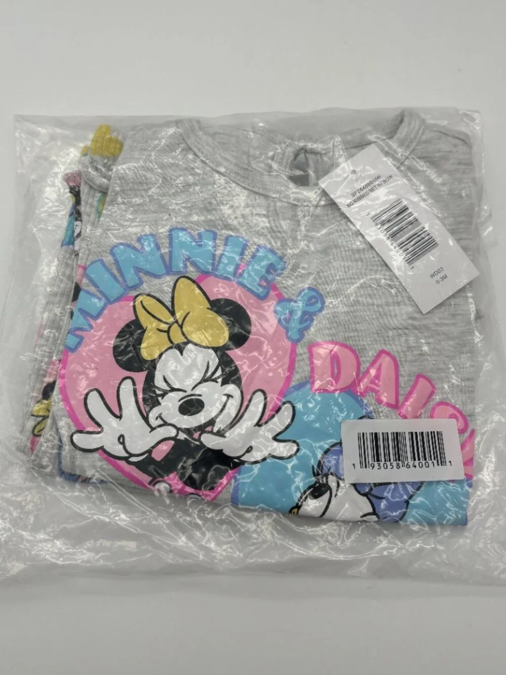 Minnie & Daisy Baby Girls Ruffle Top & Flare Leggings w/ Bow Headband Set, 0-3M